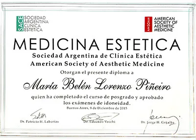 Certificación Dra. Belén Lorenzo Piñeiro