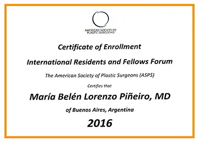 Certificación Dra. Belén Lorenzo Piñeiro